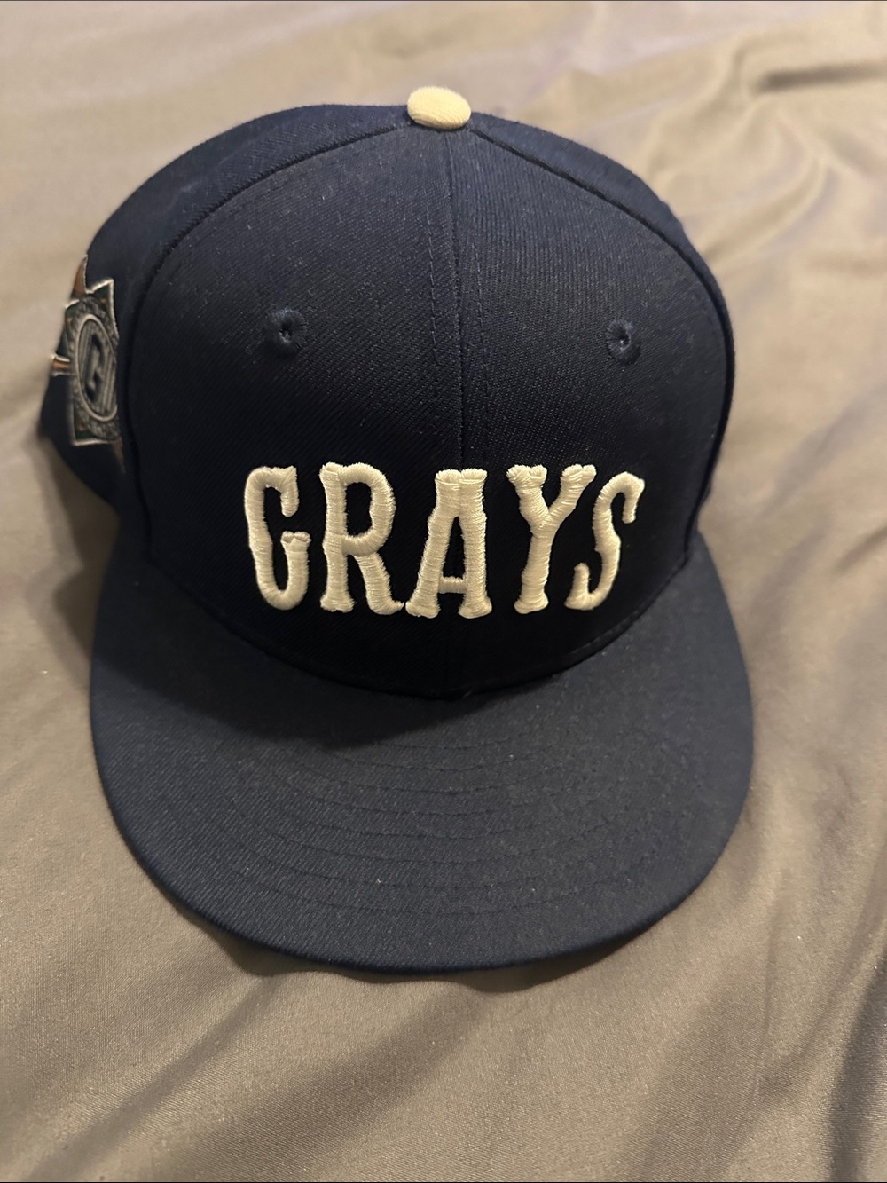 Ebbets Field Flannels Navy Cap with Cream "GRAYS" Embroidery